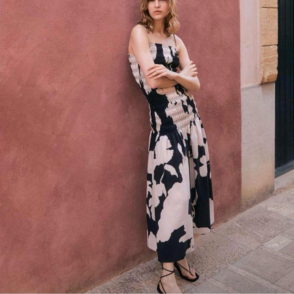 H&M Black and Cream Maxi Dress